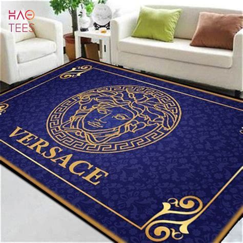 blue and gold versace rug|Versace rug for sale.